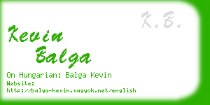 kevin balga business card